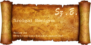 Szolgai Benigna névjegykártya